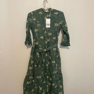 Zara Palm Printed Maxi Dress